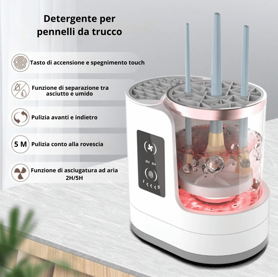 GenioCasa™ Detergente e asciuga pennelli elettrici per il trucco